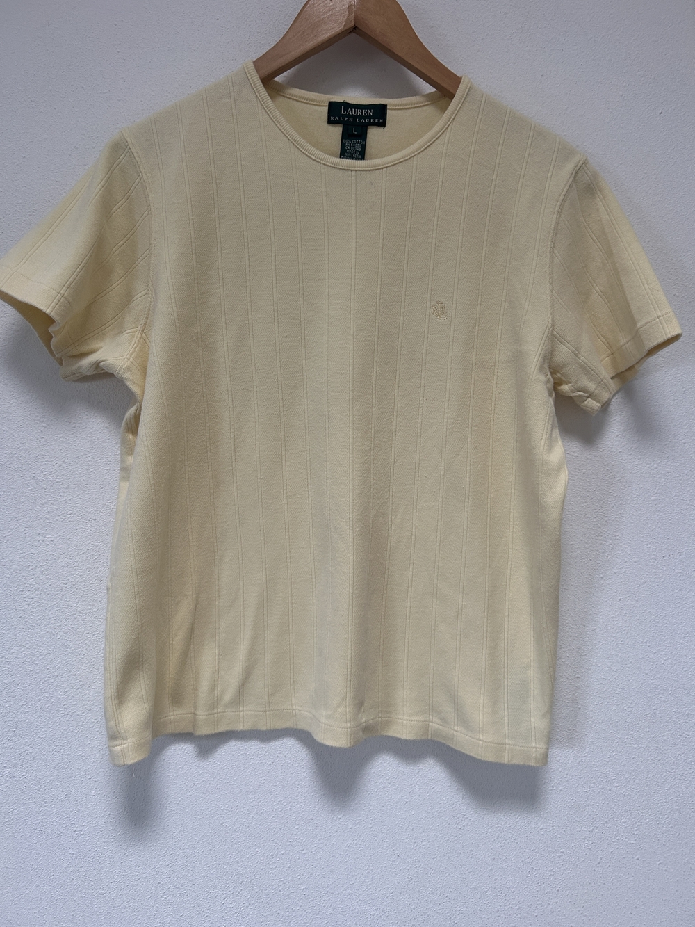 Ralph Lauren Short Sleeve Crew Neck T-Shirt in Pale Yellow